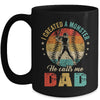 I Created A Monster He Call Me Dad Softball Baseball Mug | siriusteestore