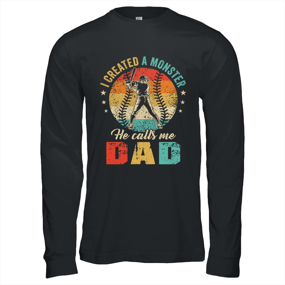 I Created A Monster He Call Me Dad Softball Baseball Shirt & Hoodie | siriusteestore