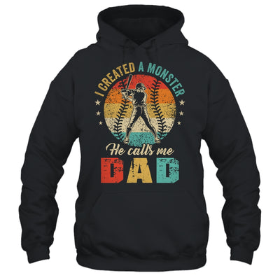 I Created A Monster He Call Me Dad Softball Baseball Shirt & Hoodie | siriusteestore