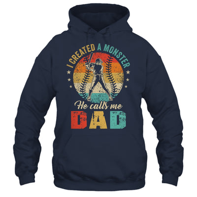 I Created A Monster He Call Me Dad Softball Baseball Shirt & Hoodie | siriusteestore