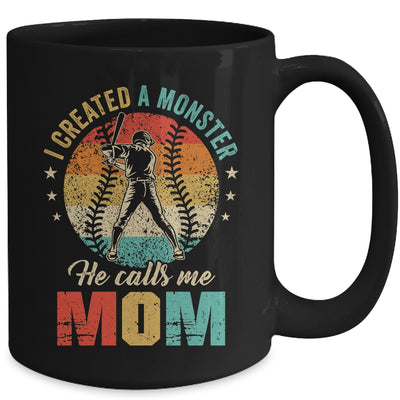 I Created A Monster He Call Me Mom Softball Baseball Mug | siriusteestore