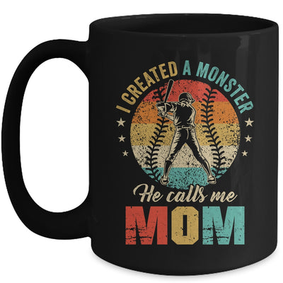 I Created A Monster He Call Me Mom Softball Baseball Mug | siriusteestore
