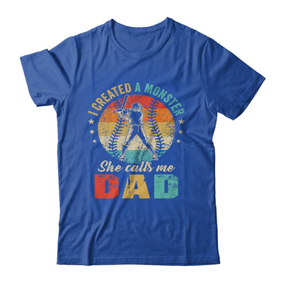 I Created A Monster She Call Me Dad Softball Baseball Shirt & Hoodie | siriusteestore