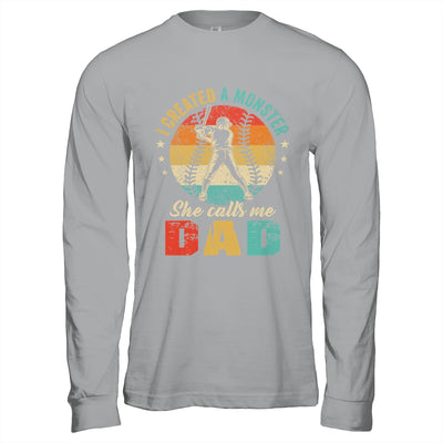 I Created A Monster She Call Me Dad Softball Baseball Shirt & Hoodie | siriusteestore