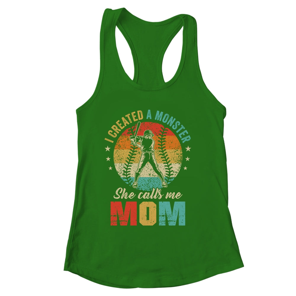 I Created A Monster She Call Me Mom Softball Baseball Shirt & Tank Top | siriusteestore