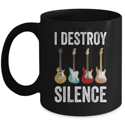 I Destroy Silence Electric Guitars Guitarist Guitar Player Mug | siriusteestore
