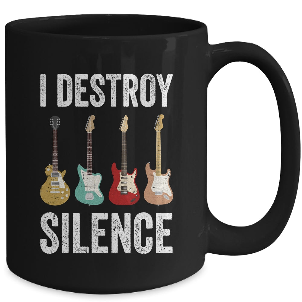 I Destroy Silence Electric Guitars Guitarist Guitar Player Mug | siriusteestore