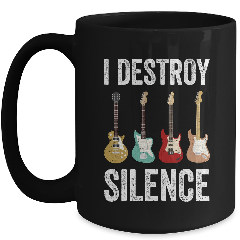 I Destroy Silence Electric Guitars Guitarist Guitar Player Mug | siriusteestore