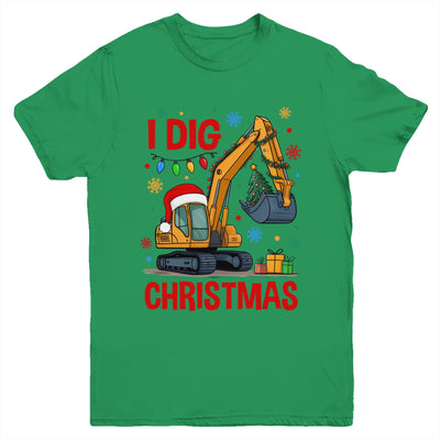 I Dig Christmas Christmas Boy Kid Excavator Cute Xmas Youth Shirt | siriusteestore