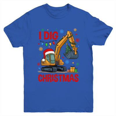 I Dig Christmas Christmas Boy Kid Excavator Cute Xmas Youth Shirt | siriusteestore
