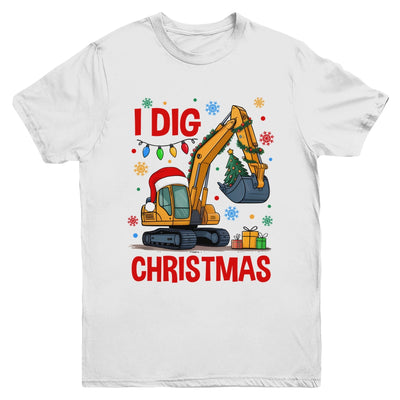 I Dig Christmas Christmas Boy Kid Excavator Cute Xmas Youth Shirt | siriusteestore