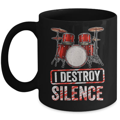 I Distroy Silence Drums Percussion Rock Music Drummer Mug | siriusteestore