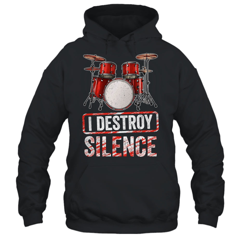 I Distroy Silence Drums Percussion Rock Music Drummer Shirt & Tank Top | siriusteestore