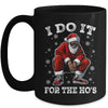 I Do It For The Hos African American Christmas Afro Santa Mug | siriusteestore