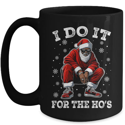I Do It For The Hos African American Christmas Afro Santa Mug | siriusteestore