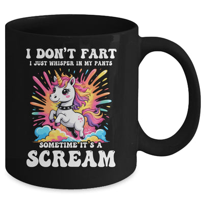 I Don't Fart I Whisper In My Pants Funny Unicorn Humor Women Mug | siriusteestore
