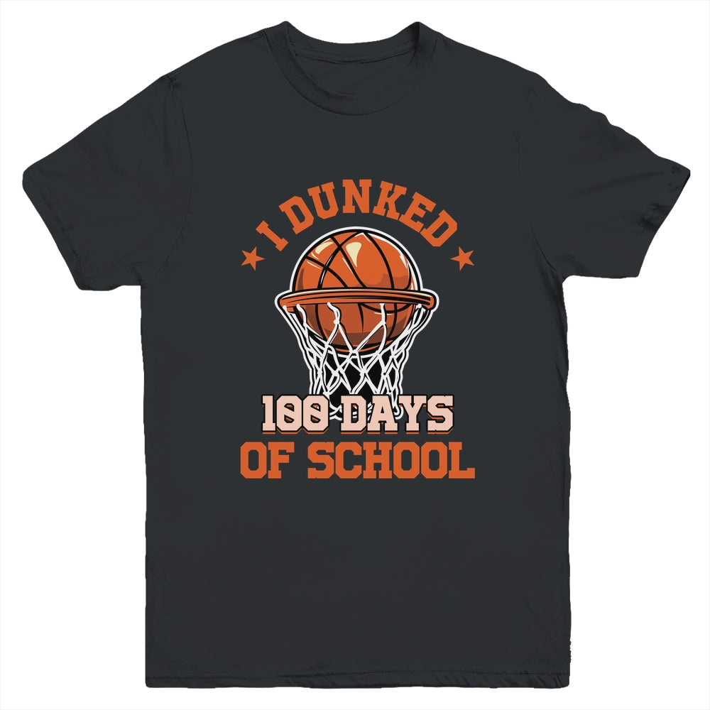 I Dunked 100 Days Of School Basketball 100th Day Boys Kids Youth Shirt | siriusteestore