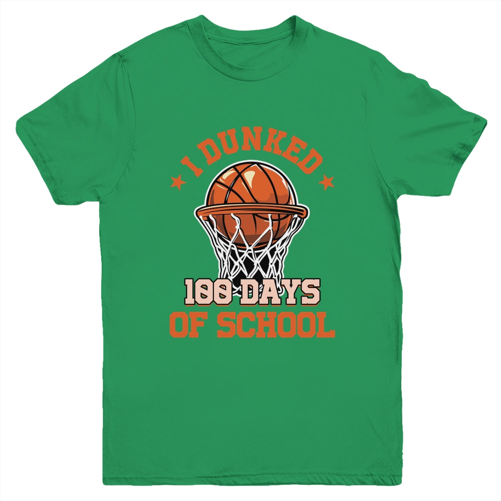I Dunked 100 Days Of School Basketball 100th Day Boys Kids Youth Shirt | siriusteestore