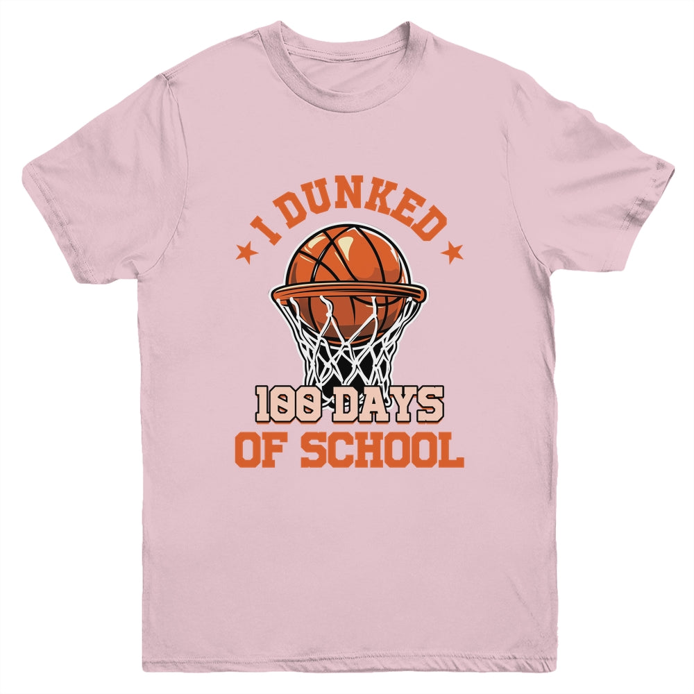 I Dunked 100 Days Of School Basketball 100th Day Boys Kids Youth Shirt | siriusteestore