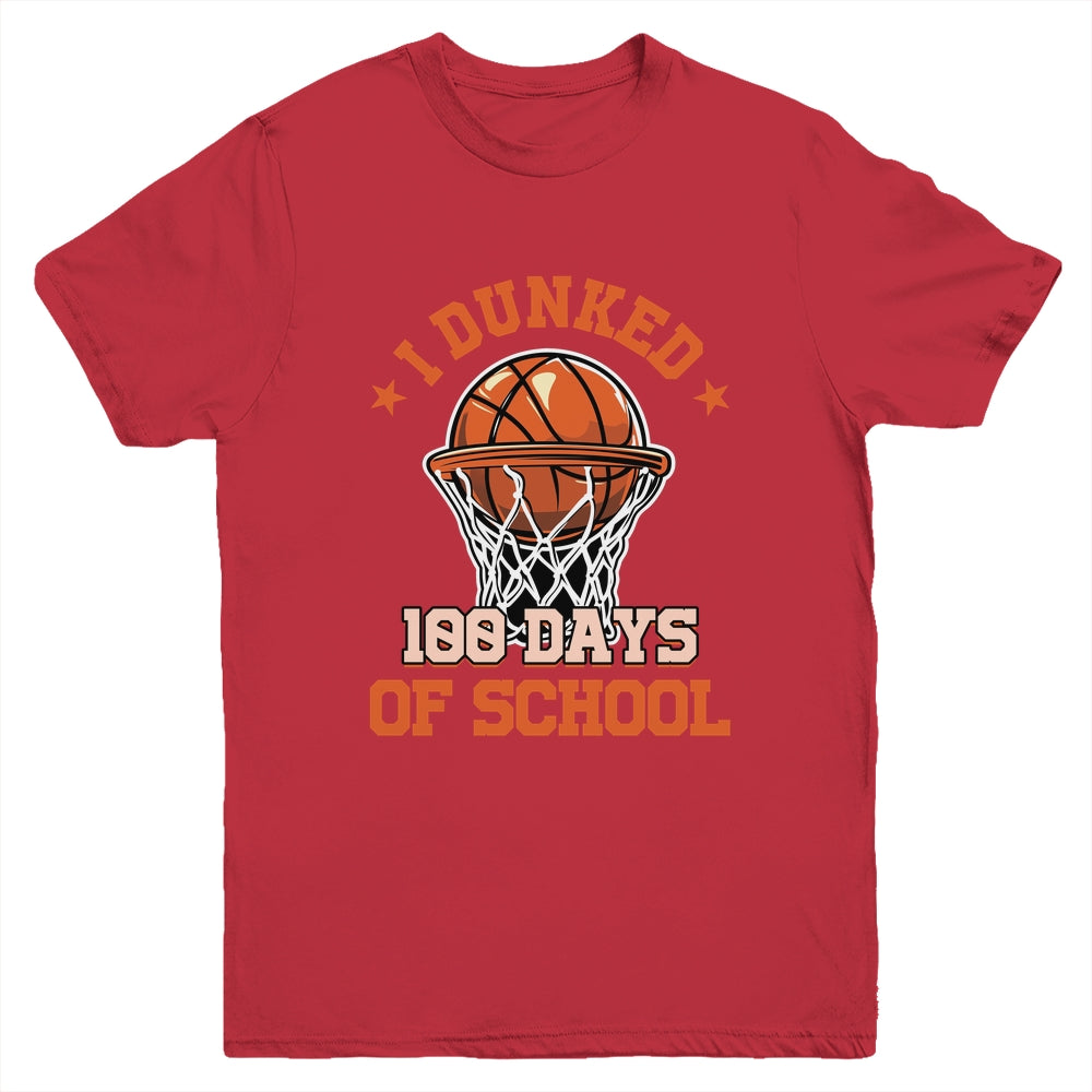 I Dunked 100 Days Of School Basketball 100th Day Boys Kids Youth Shirt | siriusteestore