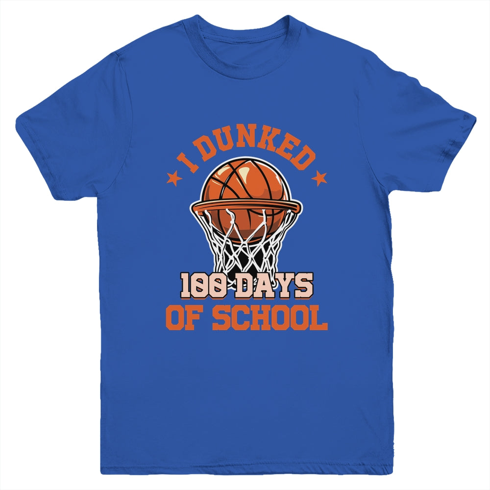 I Dunked 100 Days Of School Basketball 100th Day Boys Kids Youth Shirt | siriusteestore