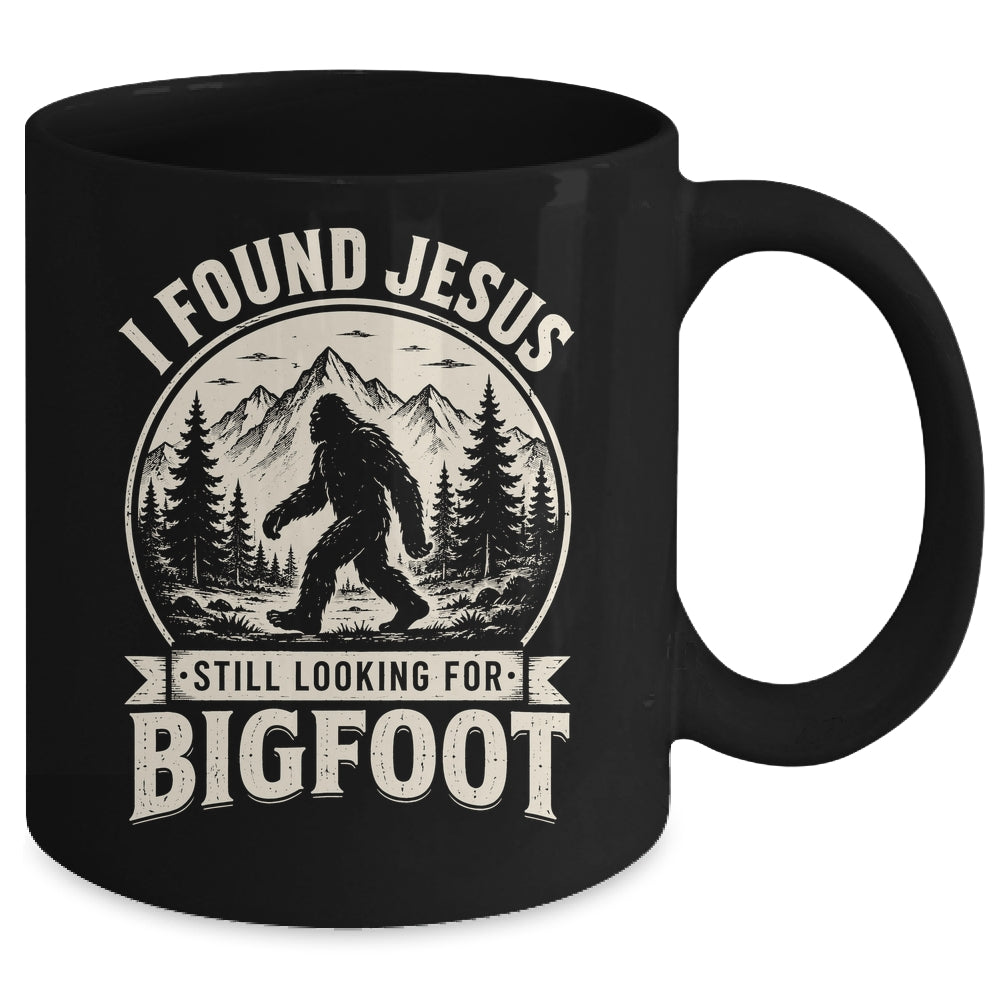 I Found Jesus Still Looking Bigfoot Funny Summer Christian Mug | siriusteestore