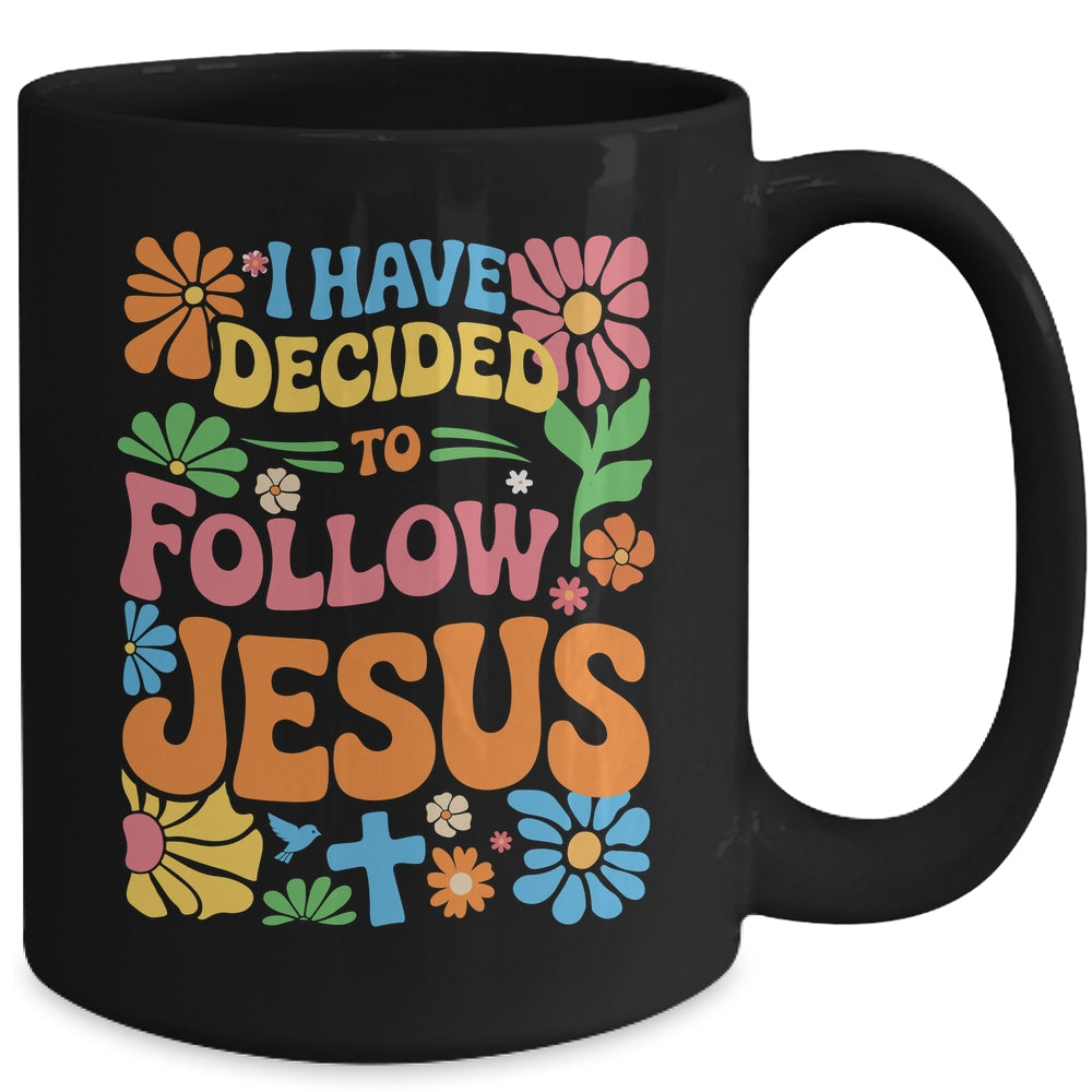 I Have Decided To Follow Jesus Retro Boho Christian Baptism Mug | siriusteestore