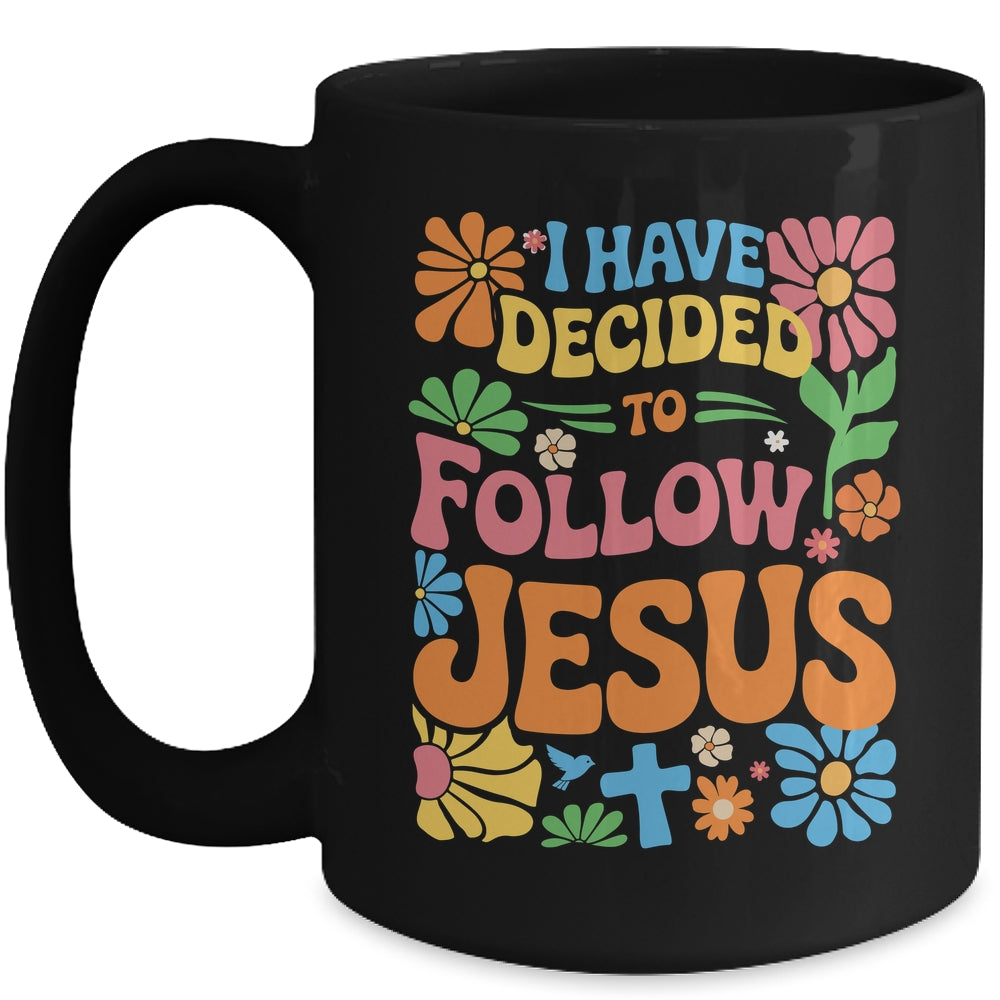 I Have Decided To Follow Jesus Retro Boho Christian Baptism Mug | siriusteestore