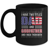 I Have Two Titles Dad And Godfather Funny Fathers Day Flag Mug | siriusteestore