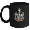 I Like My Books Spicy My Coffee Icy Leopard Skeleton Girl Mug | siriusteestore