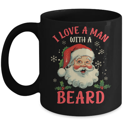I Love A Man With A Beard Retro Christmas Santa For Women Mug | siriusteestore