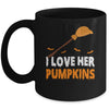 I Love Her I Love His Broomstick Pumpkins Halloween Couples Mug | siriusteestore