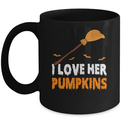 I Love Her I Love His Broomstick Pumpkins Halloween Couples Mug | siriusteestore