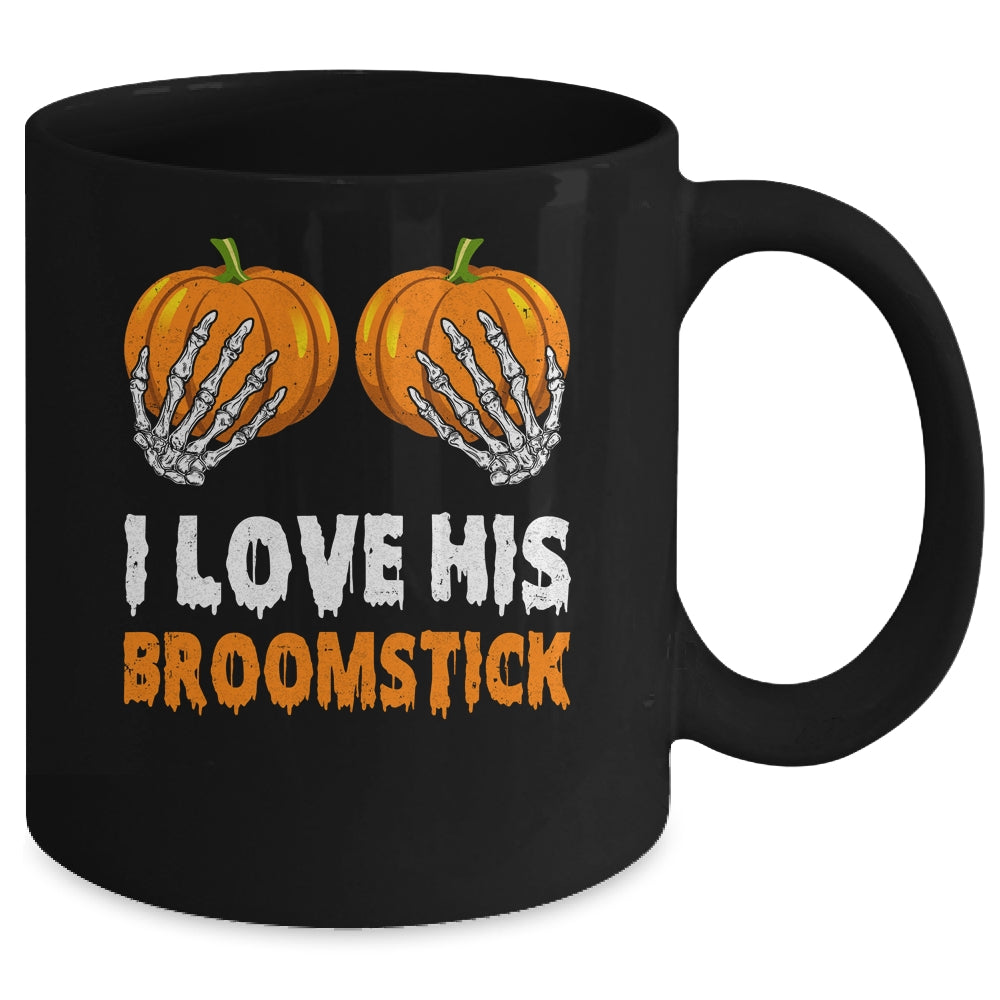 I Love His Broomstick I Love Her Pumpkins Halloween Couples Mug | siriusteestore