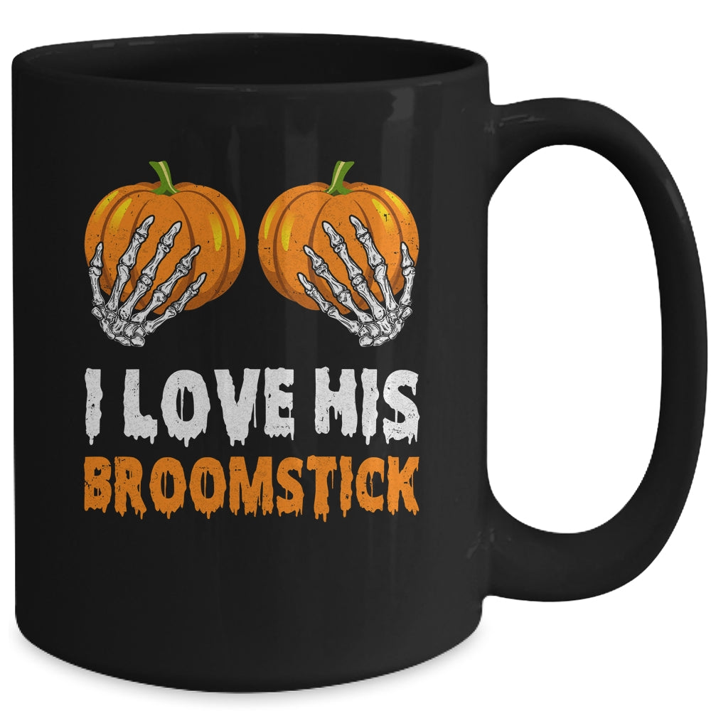 I Love His Broomstick I Love Her Pumpkins Halloween Couples Mug | siriusteestore