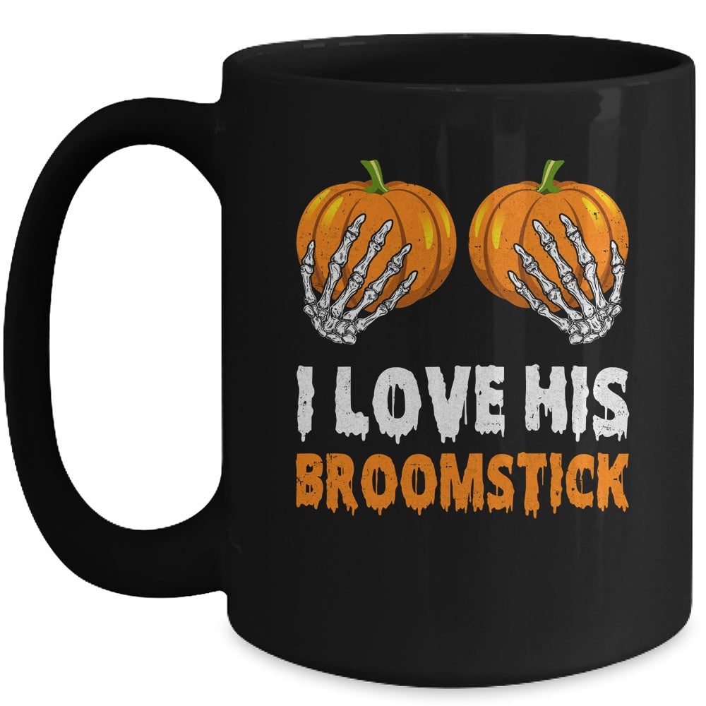 I Love His Broomstick I Love Her Pumpkins Halloween Couples Mug | siriusteestore