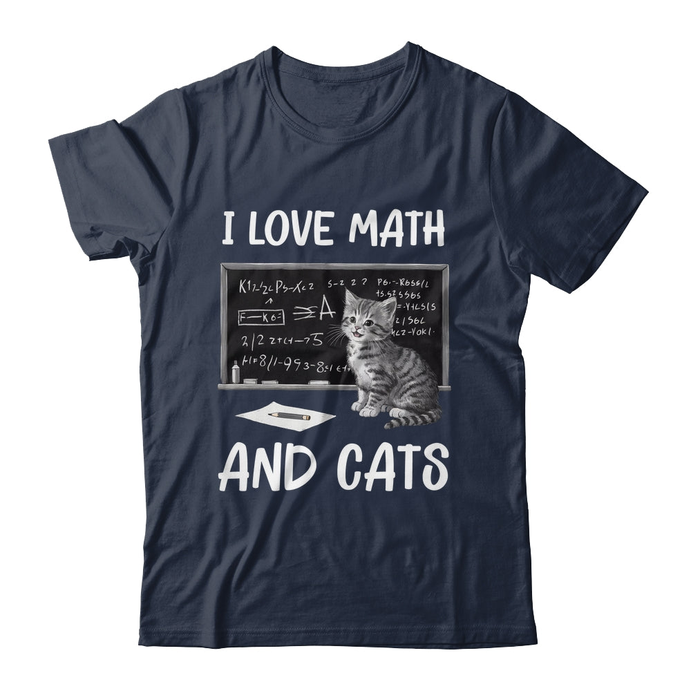 I Love Math And Cats Funny Cat Lover Science Teacher Student Shirt & Tank Top | siriusteestore