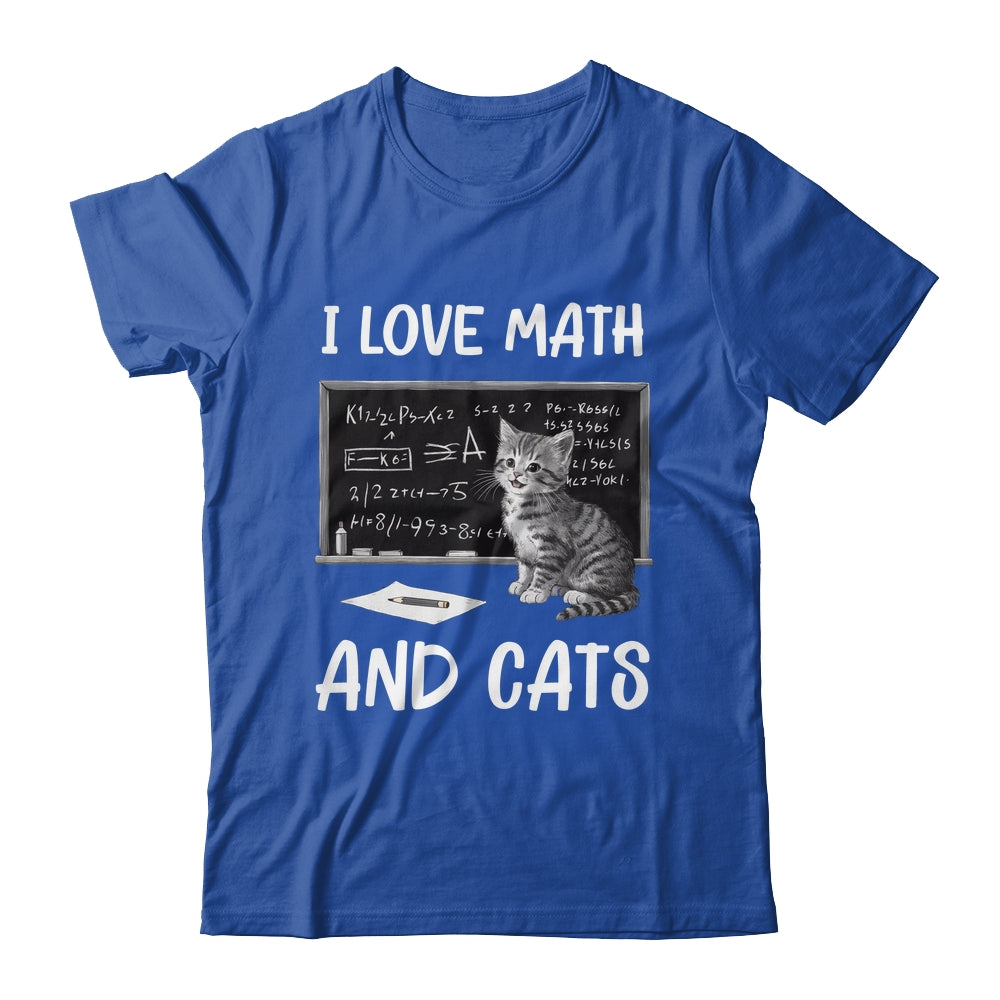 I Love Math And Cats Funny Cat Lover Science Teacher Student Shirt & Tank Top | siriusteestore