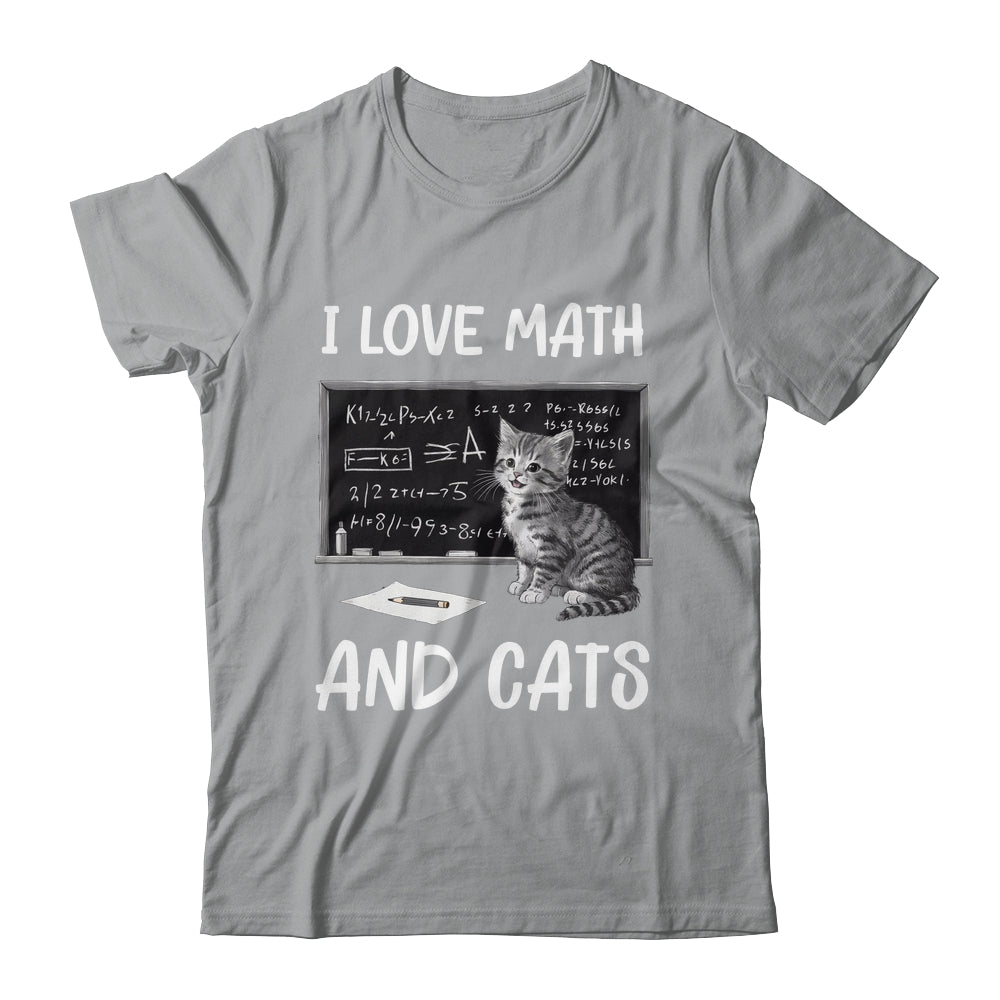 I Love Math And Cats Funny Cat Lover Science Teacher Student Shirt & Tank Top | siriusteestore