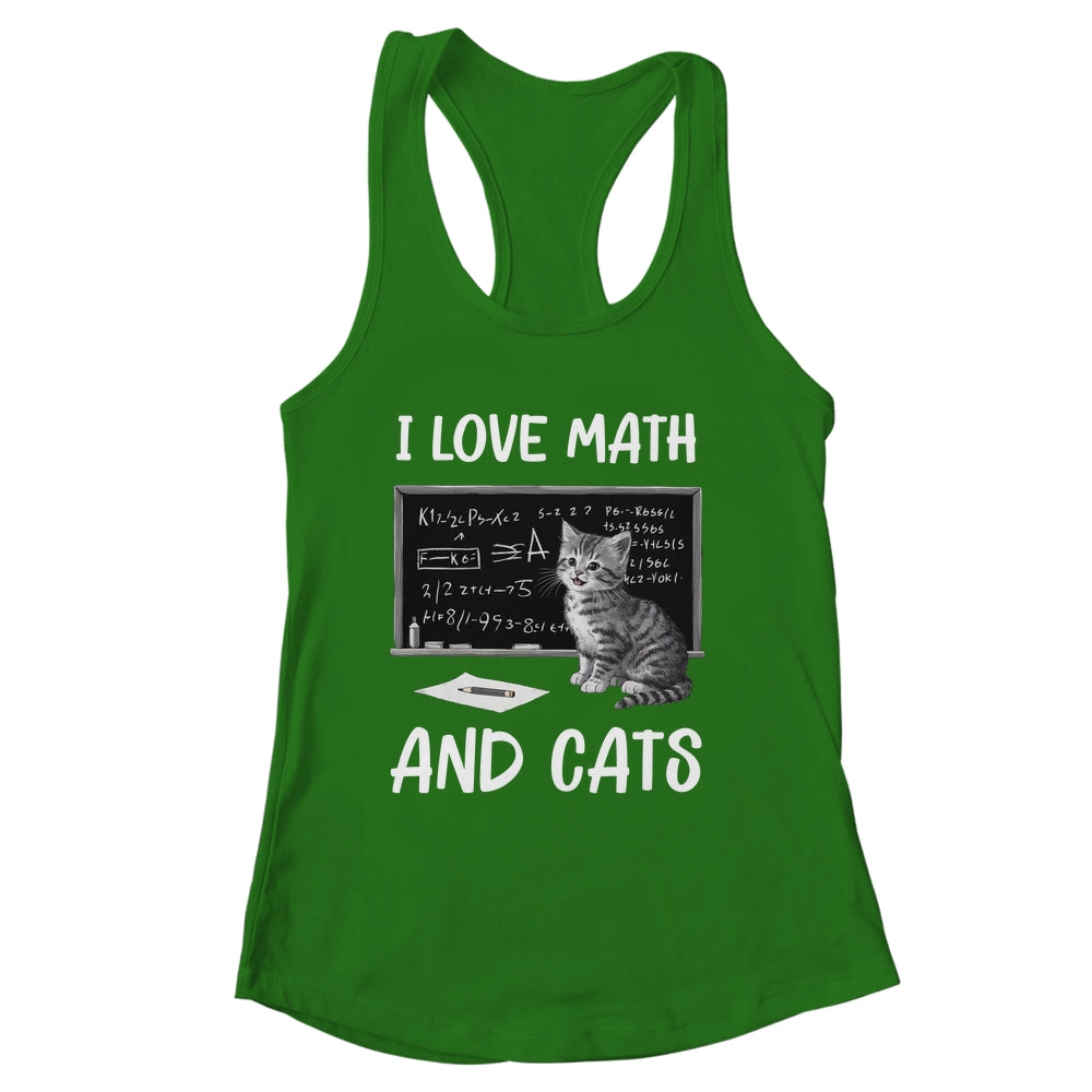 I Love Math And Cats Funny Cat Lover Science Teacher Student Shirt & Tank Top | siriusteestore