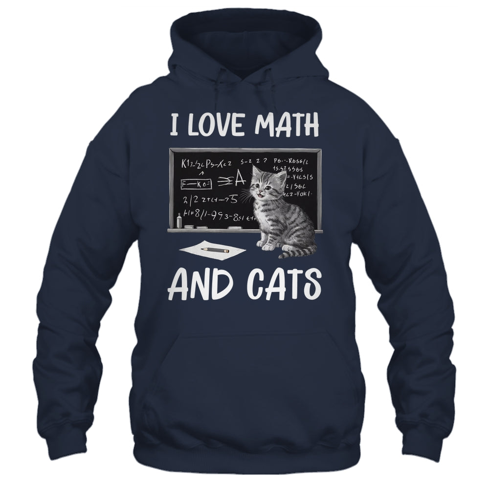 I Love Math And Cats Funny Cat Lover Science Teacher Student Shirt & Tank Top | siriusteestore