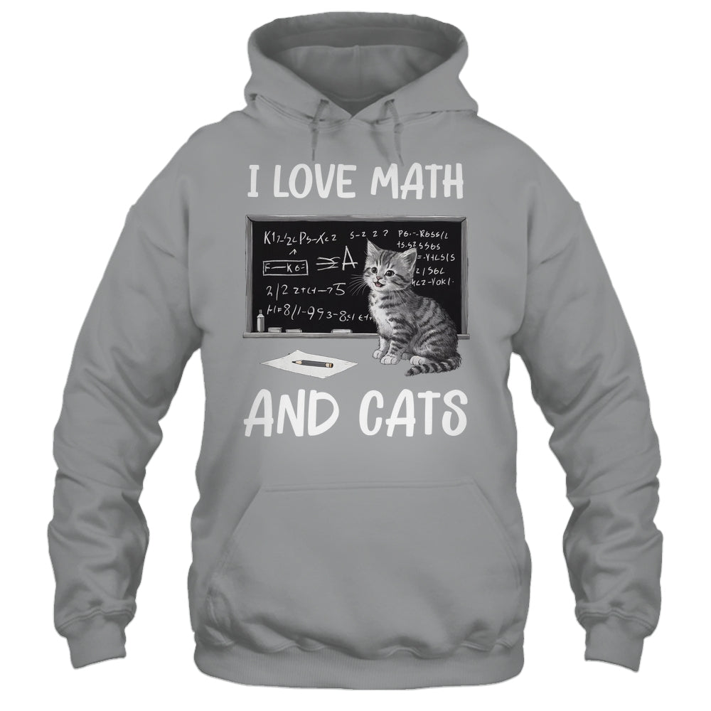I Love Math And Cats Funny Cat Lover Science Teacher Student Shirt & Tank Top | siriusteestore