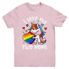 I Love My Two Moms Cute LGBT Lesbian Unicorn Girls Kids Youth Shirt | siriusteestore