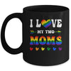 I Love My Two Moms Lesbian LGBT Pride For Kids Mug | siriusteestore