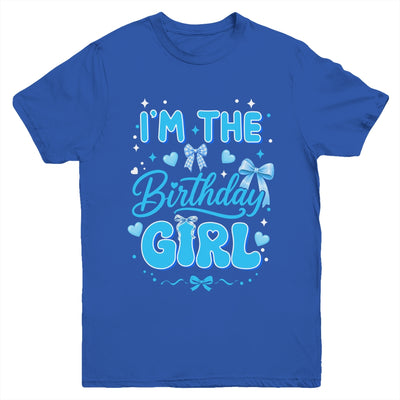 I'M The Birthday Girl Family Coquette Bow Blue Cute Youth Shirt | siriusteestore