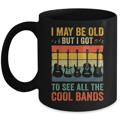 I May Be Old But I Got To See All The Cool Bands Retro Guita Mug | siriusteestore