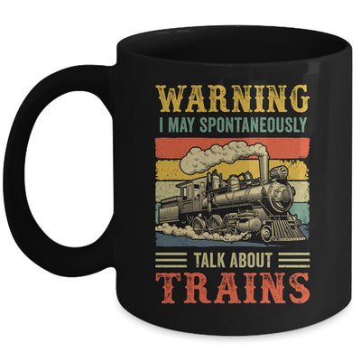 I May Spontaneously Talk About Trains Funny Railroad Retro Mug | siriusteestore