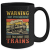 I May Spontaneously Talk About Trains Funny Railroad Retro Mug | siriusteestore