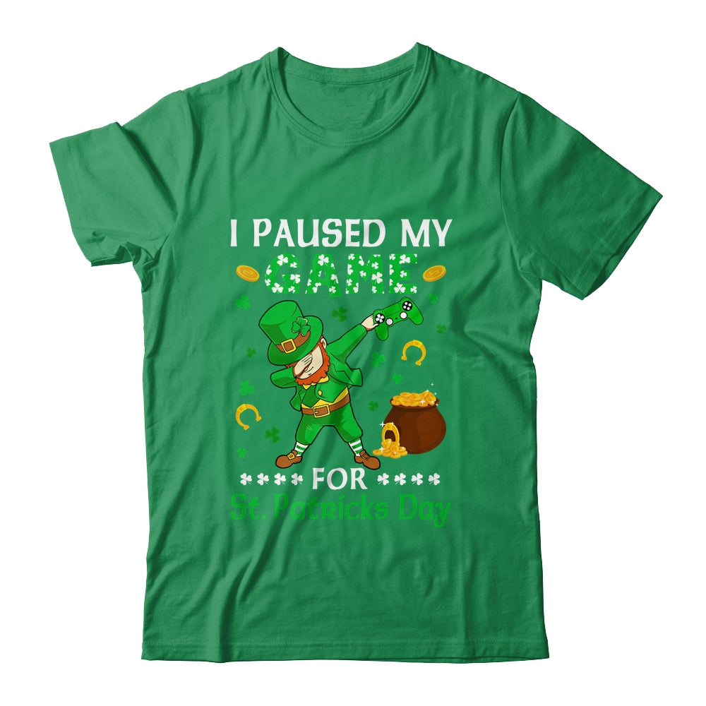 I Paused My Game For St Patricks Day Dabbing Leprechaun Boys Shirt & Hoodie | siriusteestore