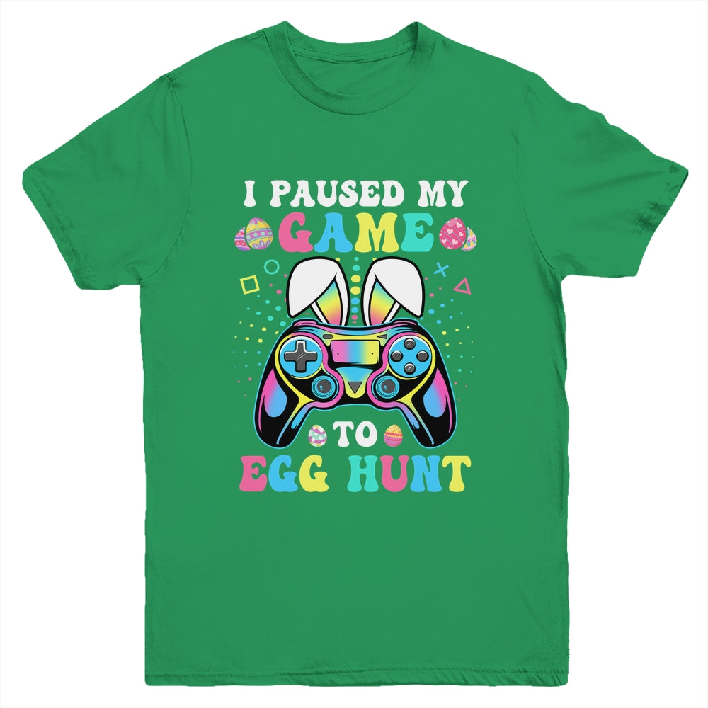 I Paused My Game To Egg Hunt Easter Funny Gamer Boys Girls Youth Shirt | siriusteestore